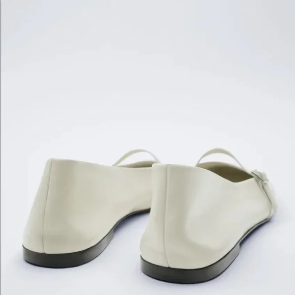 COPY - Zara Leather Ballet Flats (Square Toe) NWT - Picture 3 of 6